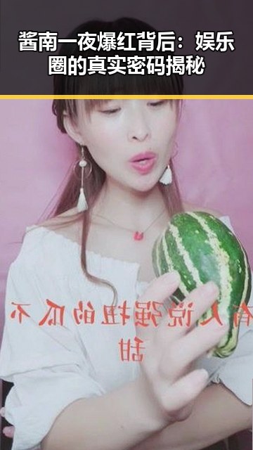 酱南一夜爆红背后:娱乐圈的真实密码揭秘